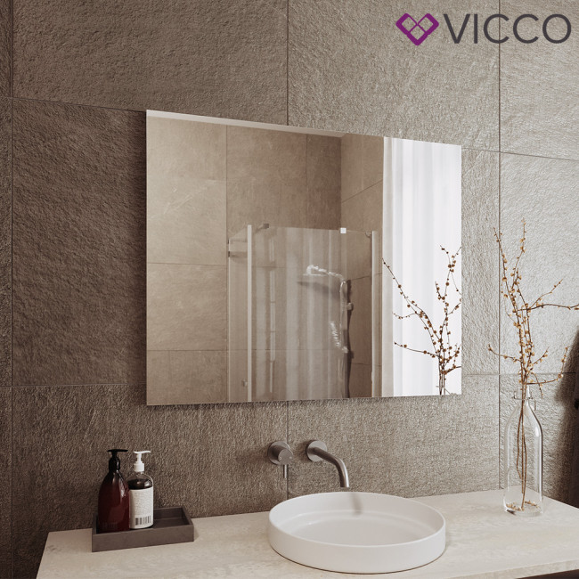 Vicco Schminkspiegel Wandspiegel Frisierspiegel Viola Weiß 80x65 cm modern  Schlafzimmer Spiegel Make-Up-Tisch Badspiegel Badezimmerspiegel Flurspiegel
