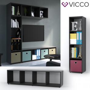 VICCO Raumteiler LUDUS 144 x 36 cm Schwarz