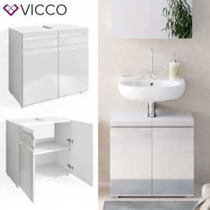 VICCO Waschtischunterschrank FREDDY Weiß Hochglanz