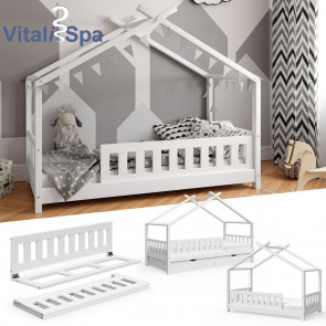 VITALISPA Rausfallschutz für Kinderbett Bettschutzgitter Bettgitter 120cm Holz