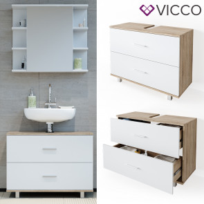 VICCO Waschtischunterschrank 80cm ILIAS Sonoma-Weiß