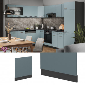 Vicco Geschirrspülerblende Küchenmöbel R-Line Solid Anthrazit Blau Grau 60 cm modern